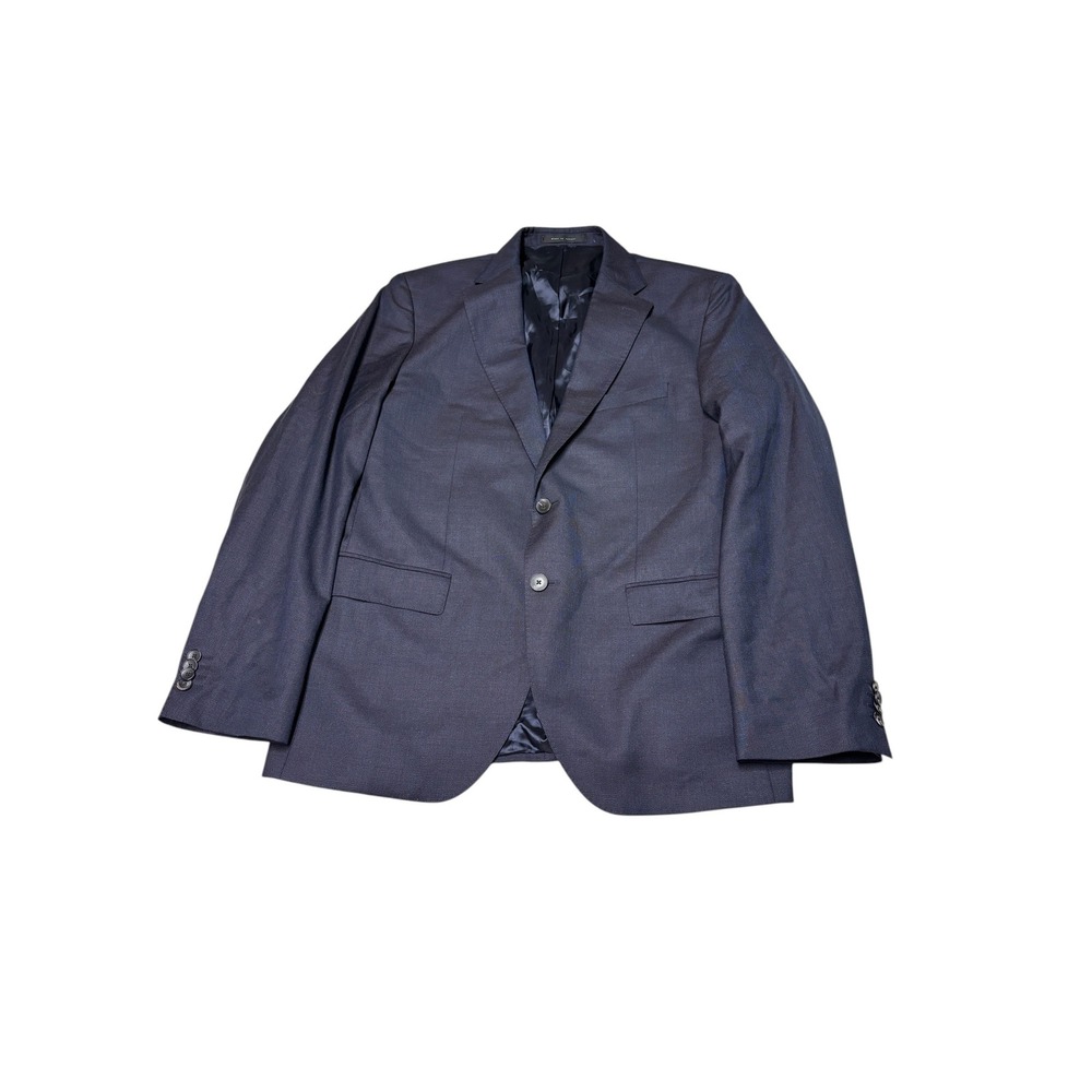 Hugo Boss Navy Blue Drago Italian Virgin Wool Blazer Sport Coat 42R Mens